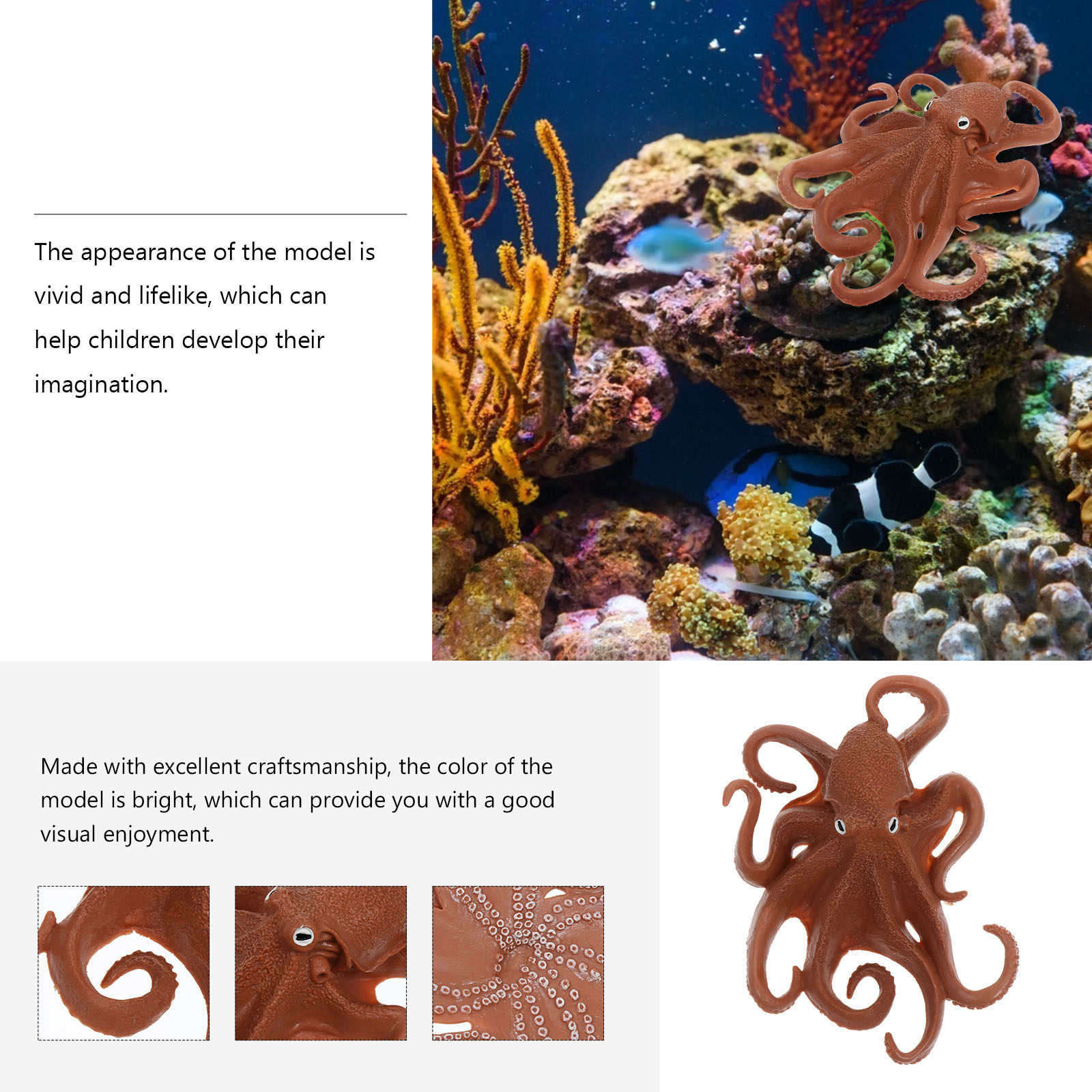 Figurine de poulpe réaliste, m - Marine Aquarium avis et prix